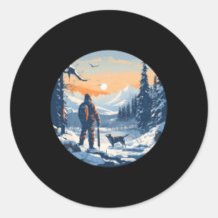 Pretty Winter Season For Survival And Hunting Spor Classic Round Sticker