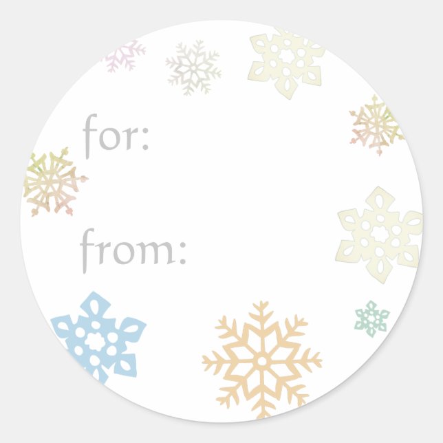 Pretty Winter Snowflakes Gift Name Tag Stickers (Front)