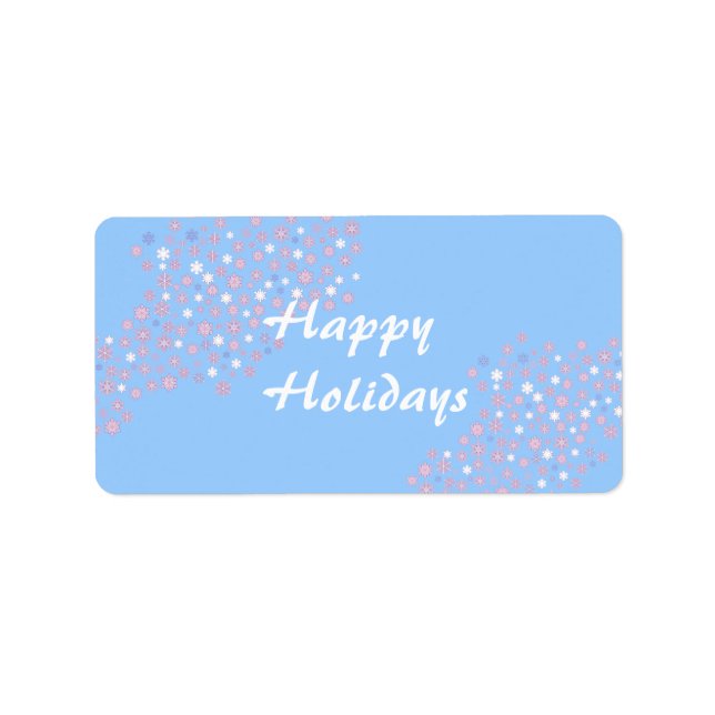 Pretty Winter Snowflakes Label (Front)