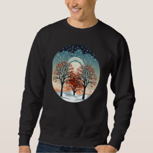 Pretty Winter Trees for Season, falling Snow and M Sweatshirt