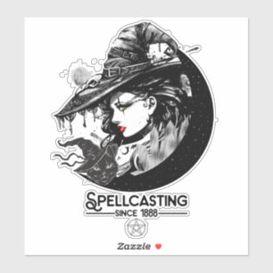 Pretty Witch & Black Cat Wiccan Wicca Spellcasting