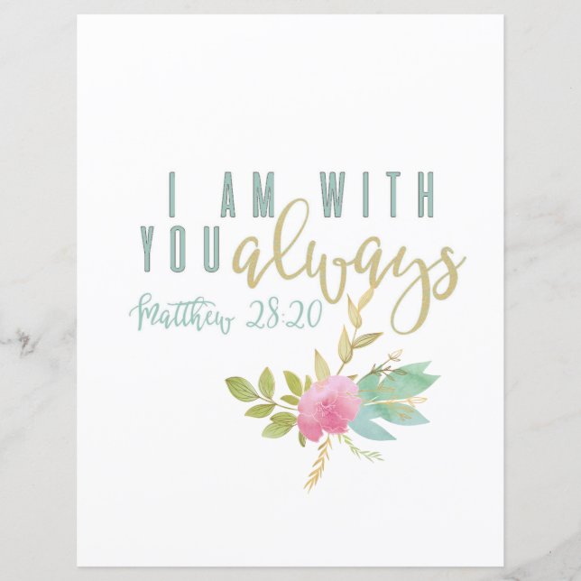 Pretty With You Always Verse Scrapbook Paper (Front)