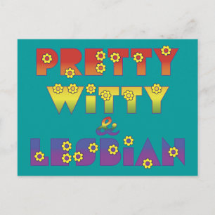 Pretty Witty Lesbian Postcard