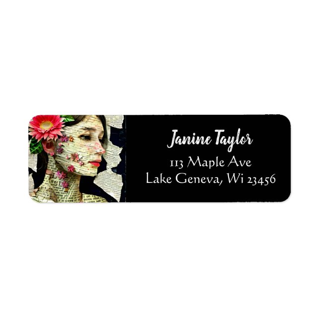 Pretty Woman Art Collage   Return Address Label (Front)