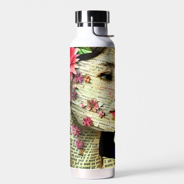 Pretty Woman Art Collage   Water Bottle (Left)