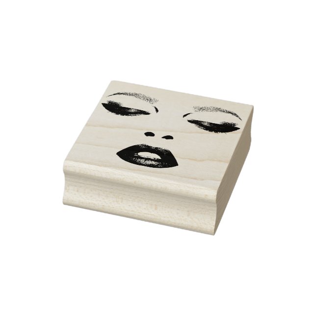 Pretty woman Face Eyes lips Fashion Makeup Art Rubber Stamp (Stamp)