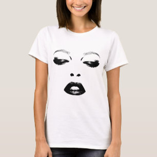 Pretty woman Face Eyes lips Fashion Original Art T-Shirt