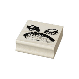 Pretty woman Face Eyes lips Makeup Brush Art Rubber Stamp