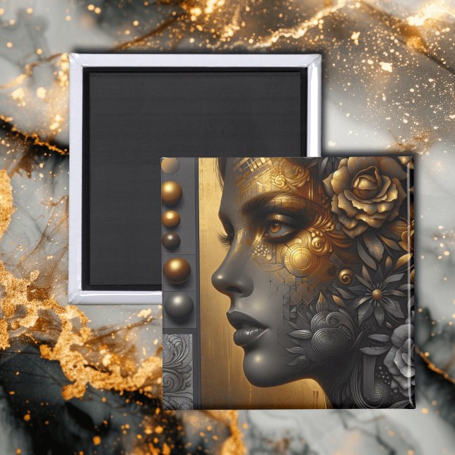 Pretty Woman in Gold Ethereal Magnet (Creator Uploaded)
