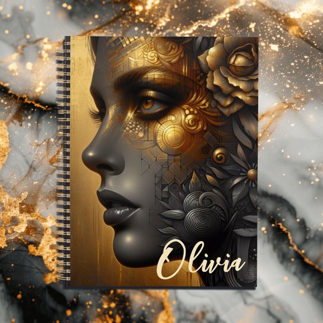 Pretty Woman in Gold Ethereal Personalised Planner (Creator Uploaded)