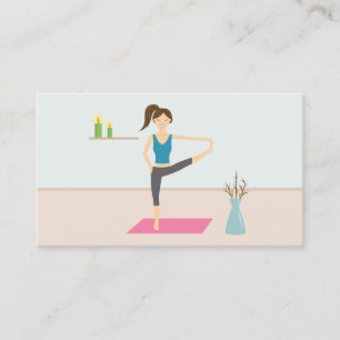 Pretty Woman Practising Yoga In A Stylish Room Business Card