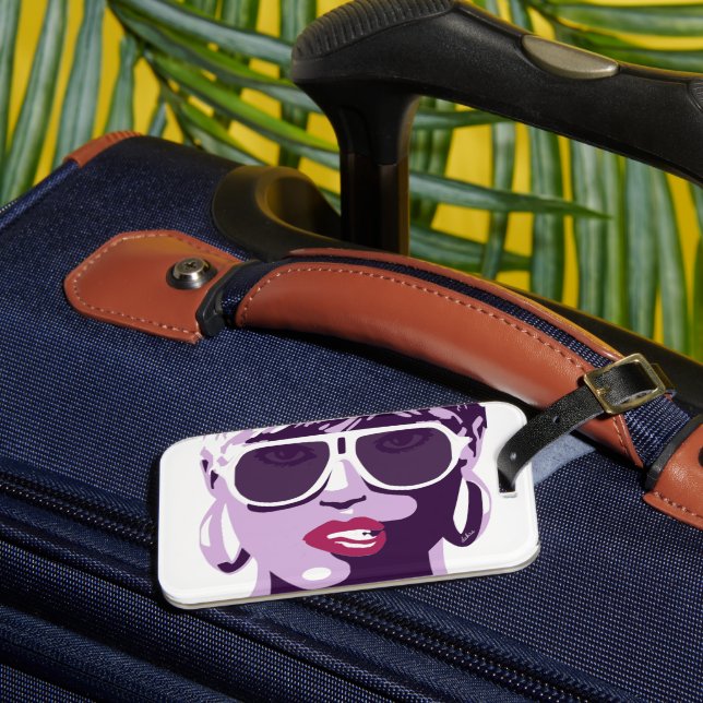 Pretty Woman with Pink lips Luggage Tag (Front Insitu 3)