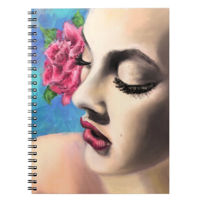 Pretty Woman with Rose Notebook (Front)