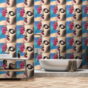 Pretty Woman with Rose Wallpaper