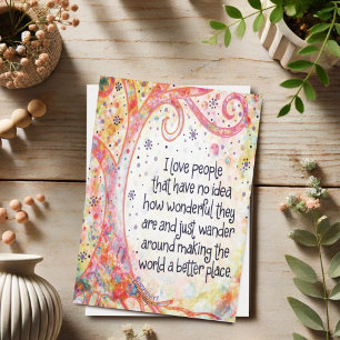 Pretty Wonderful People Inspirational Quote Card