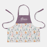 Pretty Woodland Forest Pattern Girls Chef Training