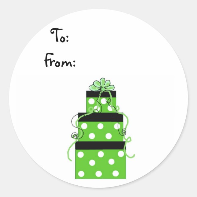 Pretty Wrapped Packages Classic Round Sticker (Front)