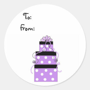 Pretty Wrapped Purple Packages Classic Round Sticker