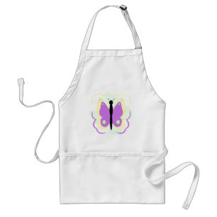 Pretty Yellow And Purple Butterfly Apron