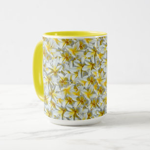 Pretty Yellow And White Frangipani Flowers, Mug
