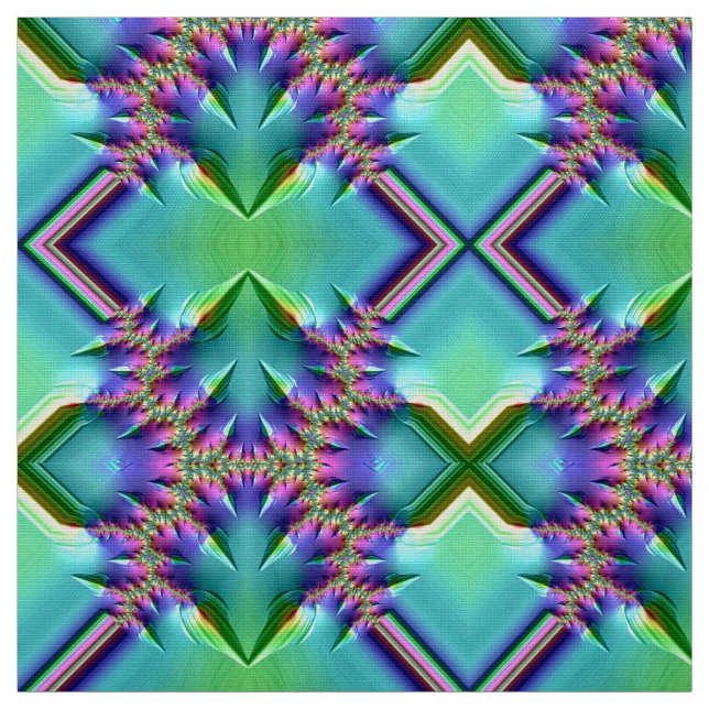 PRETTY! Yellow Aqua Pink Purple Green Sweet Fabric (Swatch)