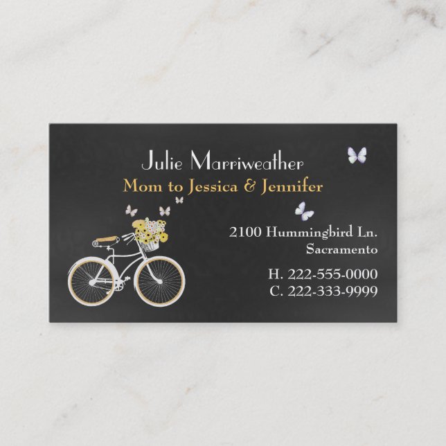 Pretty Yellow Bicycle Custom Mummy Card (Front)