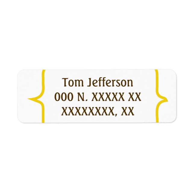 Pretty Yellow Border Label Return Address Label (Front)
