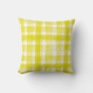 Pretty Yellow Checks Pattern Home Decor Cushion