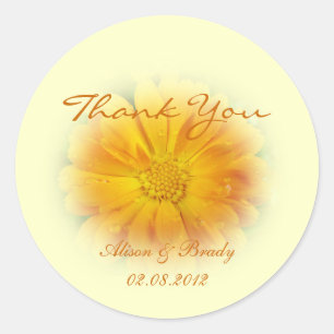 pretty yellow daisy flower classic round sticker