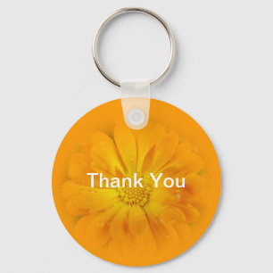 pretty yellow daisy flower key ring