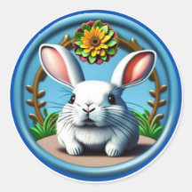 Pretty Yellow Easter Flower Happy Cute Bunny Face