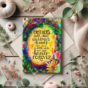Pretty Yellow Floral Mother’s Hearts Quote Card