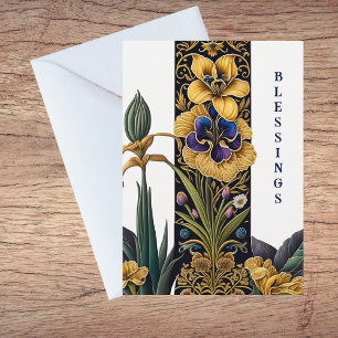 Pretty Yellow Flower Baptism Congratulations Card