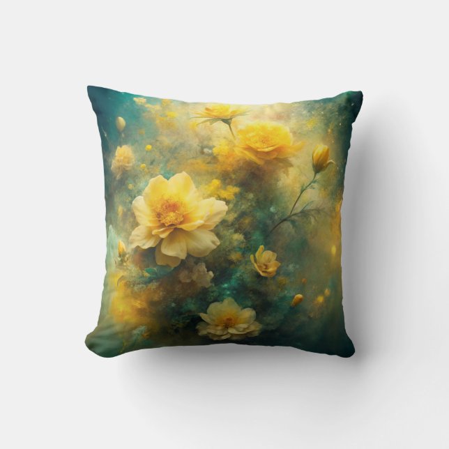 Pretty Yellow Flowers  Cushion (Front)
