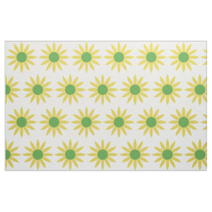 Pretty Yellow Flowers Daisies Pattern Fabric