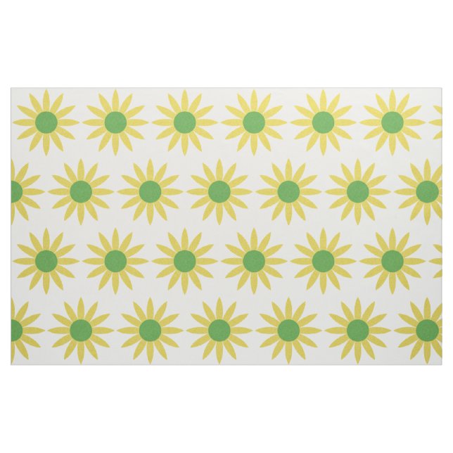 Pretty Yellow Flowers Daisies Pattern Fabric (Fat Quarter)
