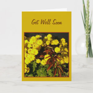 Pretty Yellow Flowers Get Well Soon Template Card