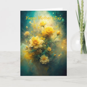 Pretty Yellow Flowers  Mother's Day Holiday Card