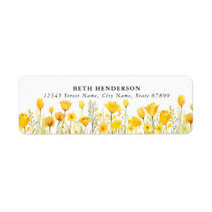 Pretty Yellow Flowers Return Address Labels
