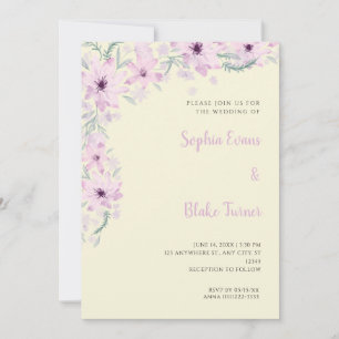 Pretty Yellow Flowers Romantic Soft Yellow Wedding Invitation