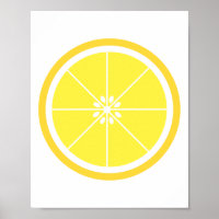 Pretty Yellow Lemon Citrus Fruit Slice
