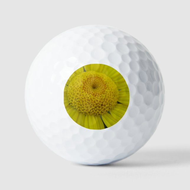 Pretty yellow marguerite golf balls (Front)