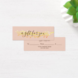 Pretty Yellow Orange Leaf Gift Certificate