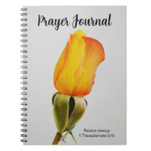 Pretty Yellow Orange Rose Faith Prayer Journal