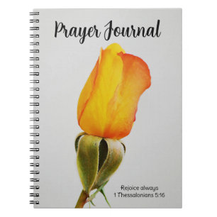 Pretty Yellow Orange Rose Faith Prayer Journal