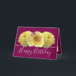 Pretty Yellow Peonies Chic Floral Bouquet Birthday Card<br><div class="desc">Beautiful large yellow peonies form a beautiful floral bouquet against a grey colour background. The birthday greeting text uses an attractive script typography font. The flowers cover the front of this card which can be used as a thank you card, a birthday card, or any other card of your choice....</div>