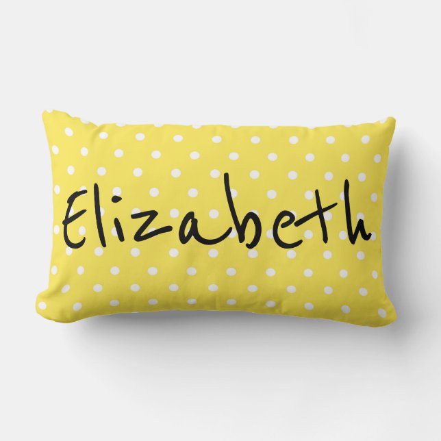 Pretty Yellow Polka Dots  Lumbar Cushion (Front)
