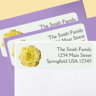 Pretty Yellow Rose Floral Return Address Label
