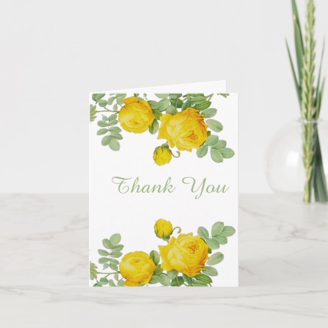 Pretty Yellow Rose Wedding Gift Thank You   (Front)