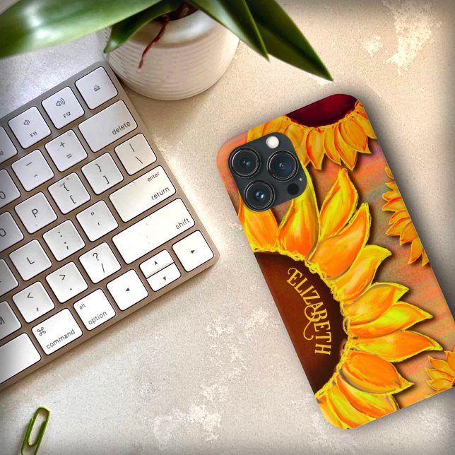 Pretty Yellow Sunflower Artwork Name Inspirivity  Case-Mate iPhone Case (Creator Uploaded)